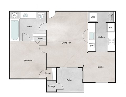 B Floor Plan at The Retreat at Steeplechase, Houston, Texas